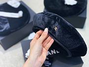 Chanel Velvet Beret Black - 1