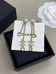 Chanel Heart Tassel Double C Earrings - 1