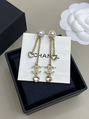 Chanel Heart Tassel Double C Earrings
