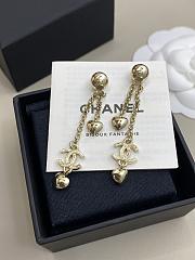 Chanel Heart Tassel Double C Earrings - 3