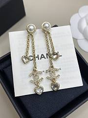 Chanel Heart Tassel Double C Earrings - 2