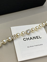  Chanel Heart Pearl Bracelet Heart Shaped Zircon Crystal With Gold Tone Pearls - 2