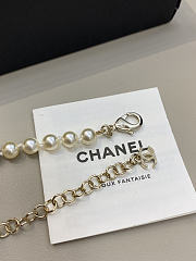  Chanel Heart Pearl Bracelet Heart Shaped Zircon Crystal With Gold Tone Pearls - 3