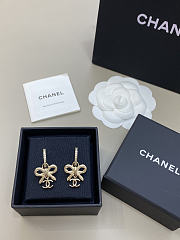 Chanel Ribbon Bow CC Earrings Light Gold - 4