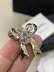 Chanel Stud Earrings Metal & Strass Silver Gold & Crystal - 6