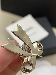 Chanel Stud Earrings Metal & Strass Silver Gold & Crystal - 5