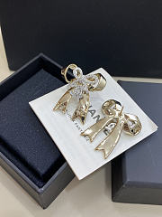 Chanel Stud Earrings Metal & Strass Silver Gold & Crystal - 4