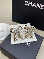 Chanel Stud Earrings Metal & Strass Silver Gold & Crystal - 3