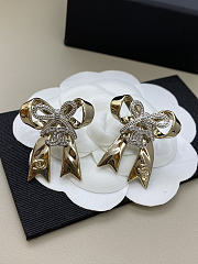 Chanel Stud Earrings Metal & Strass Silver Gold & Crystal - 2