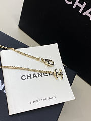 Chanel Ribbon Bow CC Necklace Light Gold  - 6