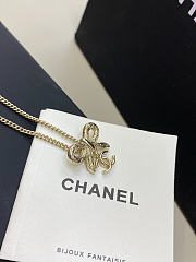 Chanel Ribbon Bow CC Necklace Light Gold  - 5