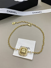 Chanel Choker Metal Glass Pearls & Diamantés Gold Pearly White & Crystal - 1