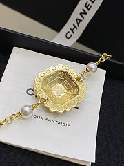 Chanel Choker Metal Glass Pearls & Diamantés Gold Pearly White & Crystal - 5