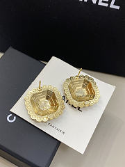 Chanel Scented Square Texture Diamond Edge Stud Earrings - 3