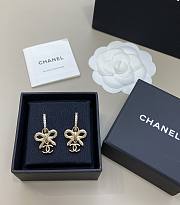 Chanel Ribbon Bow CC Earrings Light Gold - 1