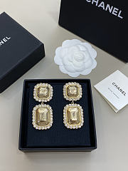 Chanel Clip-on Pendant Earrings Metal & Diamantés Gold & Crystal - 1