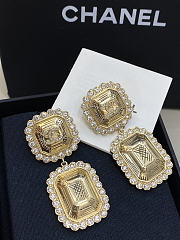 Chanel Clip-on Pendant Earrings Metal & Diamantés Gold & Crystal - 5