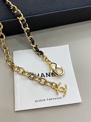 Chanel Chain Belt Metal Resin Calfskin & Strass Gold Pearly White Black & Crystal - 3