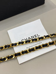 Chanel Necklace Metal Resin Calfskin & Strass Gold Pearly White Black & Crystal - 6