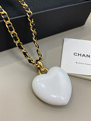Chanel Necklace Metal Resin Calfskin & Strass Gold Pearly White Black & Crystal - 4