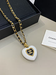 Chanel Necklace Metal Resin Calfskin & Strass Gold Pearly White Black & Crystal - 3