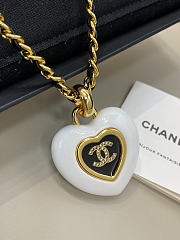 Chanel Necklace Metal Resin Calfskin & Strass Gold Pearly White Black & Crystal - 5