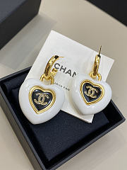 Chanel Earrings Metal Resin Calfskin & Strass Gold Pearly White Black & Crystal - 6