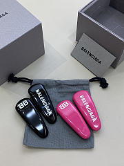 Balenciaga Holli Hair Clip Set In Black/ Pink - 6