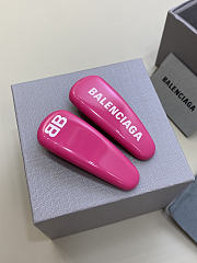 Balenciaga Holli Hair Clip Set In Black/ Pink - 5