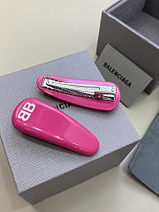 Balenciaga Holli Hair Clip Set In Black/ Pink - 3