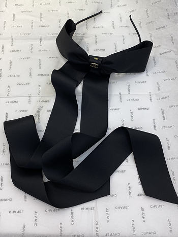 Chanel Headband Mixed Fibers & Silk Black