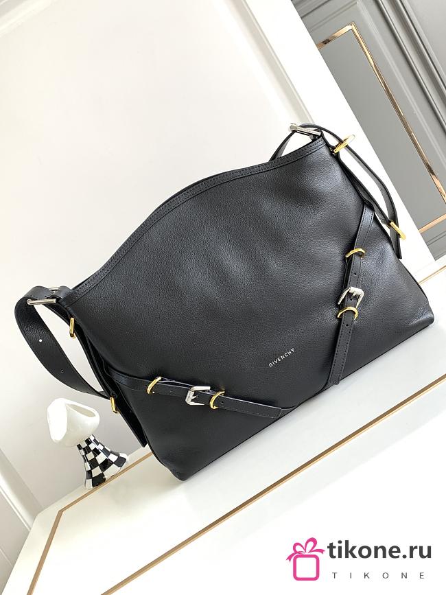 Givenchy Medium Voyou Bag In Shiny Leather Black - 38x31x10cm - 1