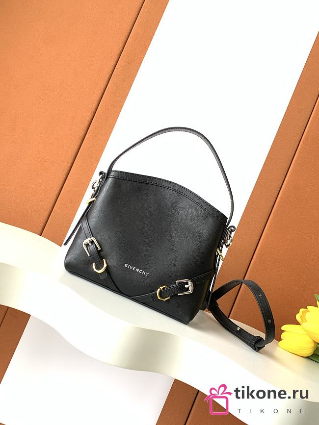 Givenchy Nano Voyou Bag In Shiny Leather Black - 17x14x11cm - 1