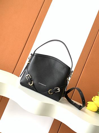 Givenchy Nano Voyou Bag In Shiny Leather Black - 17x14x11cm