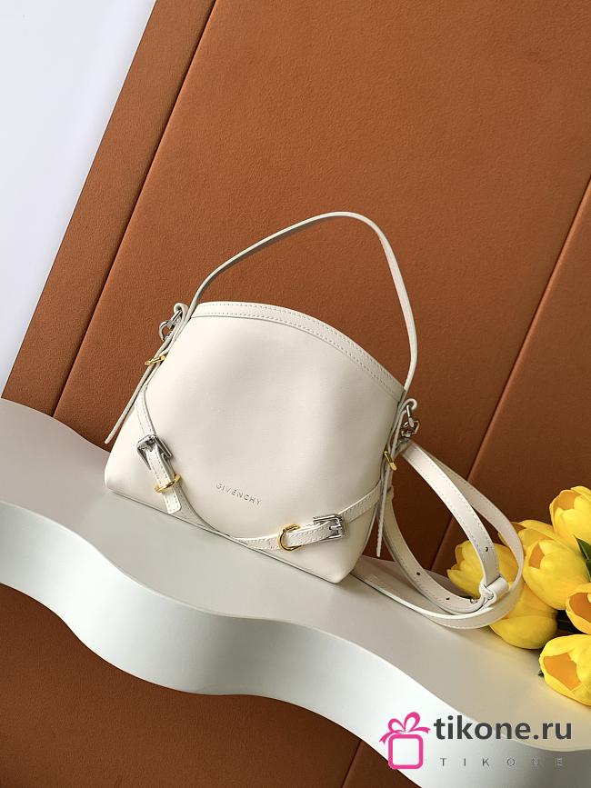 Givenchy Nano Voyou Bag In Shiny Leather White - 17x14x11cm - 1