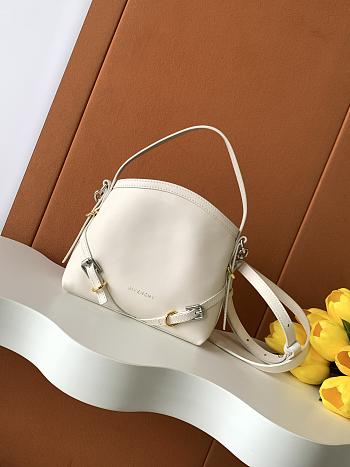 Givenchy Nano Voyou Bag In Shiny Leather White - 17x14x11cm