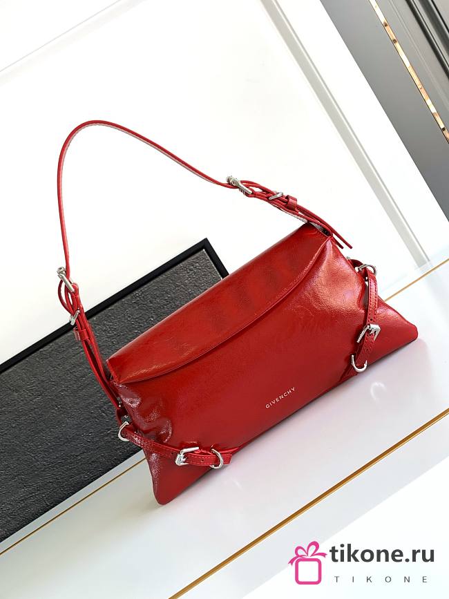 Givenchy Small P'tit Voyou Leather Bag Red - 32x15x9.5cm - 1