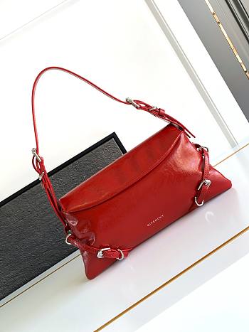 Givenchy Small P'tit Voyou Leather Bag Red - 32x15x9.5cm