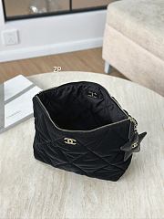 Chanel Small Zipped Case Velvet Effect Nylon Shiny Crumpled Calfskin & Gold Tone Metal Black - 26x16.5x9cm - 6