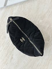 Chanel Small Zipped Case Velvet Effect Nylon Shiny Crumpled Calfskin & Gold Tone Metal Black - 26x16.5x9cm - 5