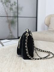 Chanel Clutch With Chain Velvet-Effect Nylon Shiny Crumpled Calfskin & Gold-Tone Metal Black - 21x15x7.5cm - 5