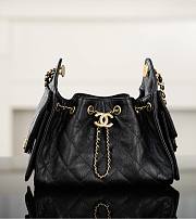 Chanel 25 Mini Handbag Grained Calfskin & Gold Tone Metal Black - 22x20x12.5cm - 1