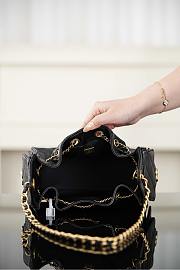 Chanel 25 Mini Handbag Grained Calfskin & Gold Tone Metal Black - 22x20x12.5cm - 3