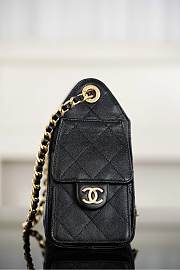 Chanel 25 Mini Handbag Grained Calfskin & Gold Tone Metal Black - 22x20x12.5cm - 4