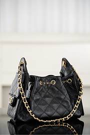 Chanel 25 Mini Handbag Grained Calfskin & Gold Tone Metal Black - 22x20x12.5cm - 5