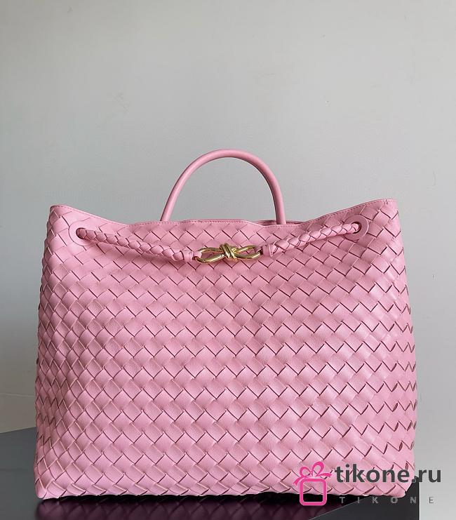 Bottega Veneta Large Andiamo Intrecciato Pink - 42x35x18cm - 1