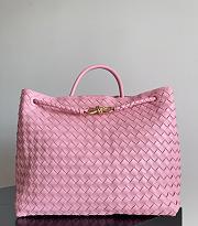 Bottega Veneta Large Andiamo Intrecciato Pink - 42x35x18cm - 1