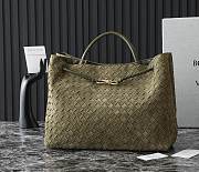 Bottega Veneta Large Andiamo Intrecciato Suede Khaki - 42x35x18cm - 1