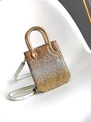 Bvlgari Serpentine Mini Tote Bag In White Agate Crystal Dust Suede - 13x17.5x5.5cm - 1