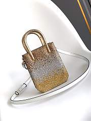 Bvlgari Serpentine Mini Tote Bag In White Agate Crystal Dust Suede - 13x17.5x5.5cm - 5